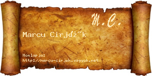 Marcu Cirjék névjegykártya